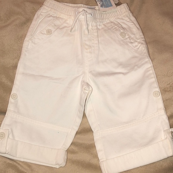 Janie and Jack Boys White Cotton Pants